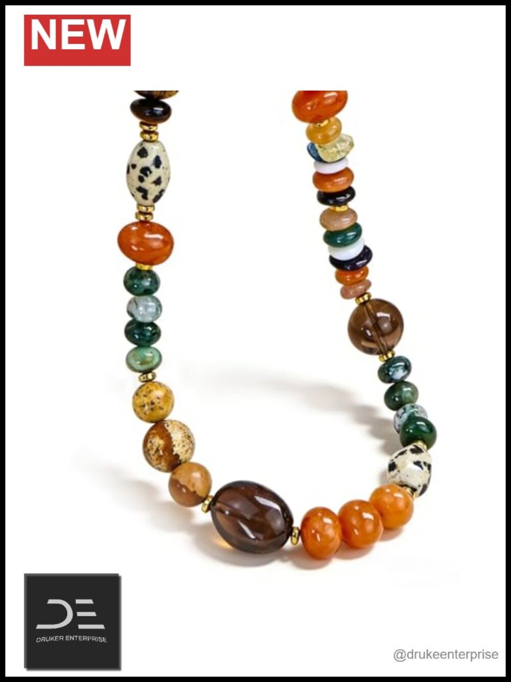 Handmade Genuine Stone Beaded Necklace Women's Choker Statement Jewelry